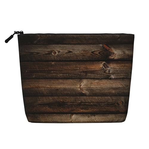 Luckily&Day Kosmetiktasche mit Holzdruck, für Damen, Make-up-Tasche, modische Reisetasche mit großem Stauraum, Geschenke für Frauen, Schwarz, Einheitsgröße, Schwarz, One Size von Luckily&Day