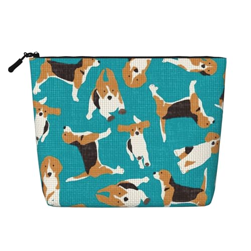 Luckily&Day Kosmetiktasche mit Hundemotiv für Damen, Make-up-Tasche, modische Reisetasche mit großem Stauraum, Geschenke für Frauen, Schwarz, Einheitsgröße, Schwarz, One Size von Luckily&Day