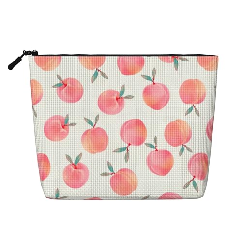 Luckily&Day Kosmetiktasche mit weichem Pfirsichdruck, für Damen, Make-up-Tasche, modische Reisetasche mit großem Stauraum, Geschenke für Frauen, Schwarz, Einheitsgröße, Schwarz, One Size von Luckily&Day