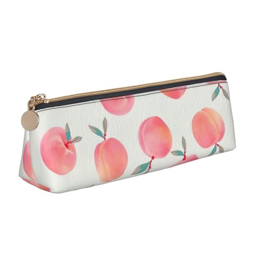 Luckily&Day Kosmetiktasche mit weichem Pfirsichdruck, personalisierbar, stilvoller Leder-Kosmetik-Organizer, kompakte Reißverschlusstasche, Weiß, One Size, Stilvoll von Luckily&Day