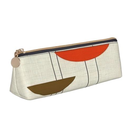 Luckily&Day Moderne Drucke, dreieckige Tasche, stilvoller Leder-Kosmetik-Organizer, kompakte Reißverschlusstasche, Weiß, One Size, Stilvoll von Luckily&Day