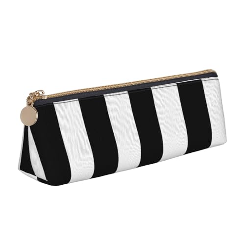 Luckily&Day Personalisierbare, dreieckige Tasche, stilvoller Leder-Kosmetik-Organizer, kompakte Reißverschlusstasche, Schwarz / Weiß, Weiß, One Size, Stilvoll von Luckily&Day