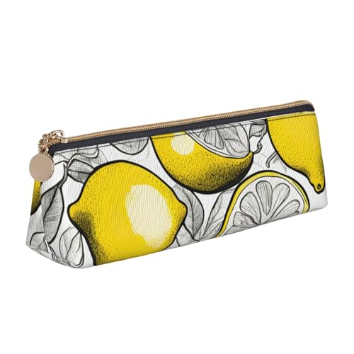 Luckily&Day Personalisierbare, dreieckige Tasche aus Leder, Kosmetik-Organizer, kompakte Reißverschlusstasche, weiß, Einheitsgröße, stilvoll, Weiß, One Size, Stilvoll von Luckily&Day