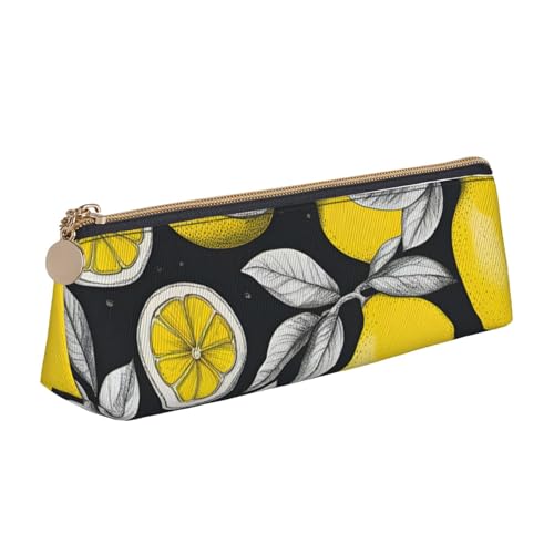 Luckily&Day Personalisierbare, dreieckige Tasche aus Leder, Kosmetik-Organizer, kompakte Reißverschlusstasche, weiß, Einheitsgröße, stilvoll, Weiß, One Size, Stilvoll von Luckily&Day