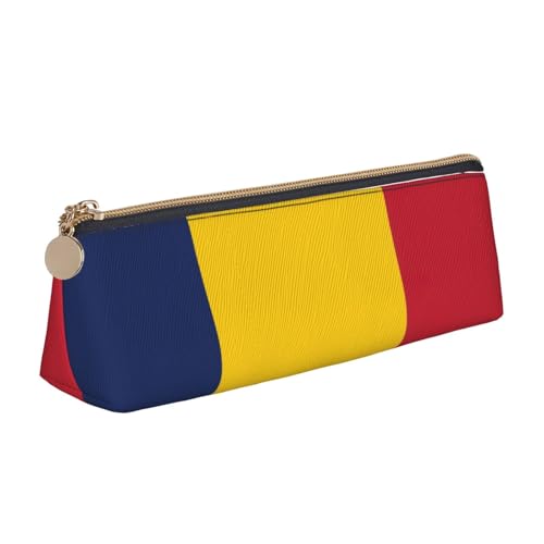 Luckily&Day Personalisierte dreieckige Tasche, stilvoller Leder-Kosmetik-Organizer, kompakte Reißverschlusstasche, Weiß, One Size, Stilvoll von Luckily&Day