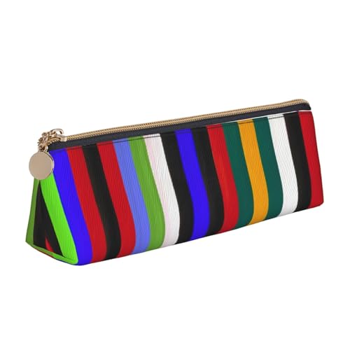 Luckily&Day Personalisierte dreieckige Tasche, stilvoller Leder-Kosmetik-Organizer, kompakte Reißverschlusstasche, Weiß, One Size, Stilvoll von Luckily&Day