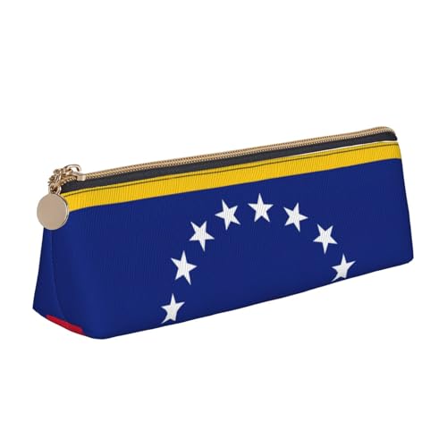 Luckily&Day Personalisierte dreieckige Tasche, stilvoller Leder-Kosmetik-Organizer, kompakte Reißverschlusstasche, Weiß, One Size, Stilvoll von Luckily&Day