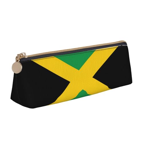 Luckily&Day Personalisierte dreieckige Tasche, stilvoller Leder-Kosmetik-Organizer, kompakte Reißverschlusstasche, Weiß, One Size, Stilvoll von Luckily&Day