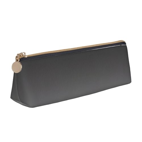 Luckily&Day Personalisierte dreieckige Tasche aus Leder mit weißem bis schwarzem Druck, einzigartiger Kosmetik-Organizer aus Leder, kompakte Reißverschlusstasche, weiß, Einheitsgröße, stilvoll, Weiß, von Luckily&Day