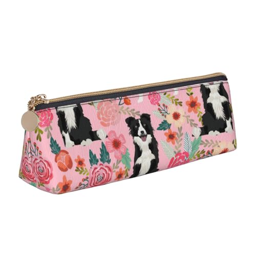 Luckily&Day Personalisierte dreieckige Tasche mit Hundemotiv, stilvoller Leder-Kosmetik-Organizer, kompakte Reißverschlusstasche, Weiß, One Size, Stilvoll von Luckily&Day