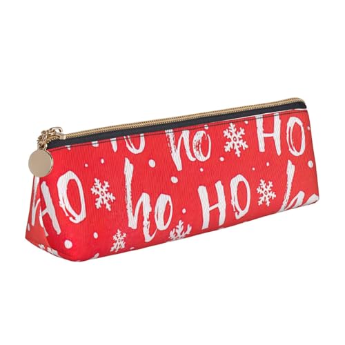 Luckily&Day Personalisierte dreieckige Tasche mit weihnachtlichem Hintergrund, stilvoller Leder-Kosmetik-Organizer, kompakte Reißverschlusstasche, Weiß, One Size, Stilvoll von Luckily&Day