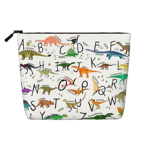 Luckily&Day Stilvolle Kosmetiktasche mit Dinosaurier-Druck, Make-up-Tasche, modische Reisetasche mit großem Stauraum, Geschenke für Frauen, Schwarz, Einheitsgröße, Schwarz, One Size von Luckily&Day