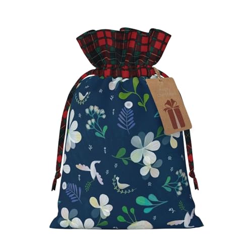 Luckily&Day Weihnachtliche Geschenktasche mit Kordelzug für Party, Festival, lustige, wiederverwendbare Leinentasche, 1 Stück, Schwarz, Medium von Luckily&Day