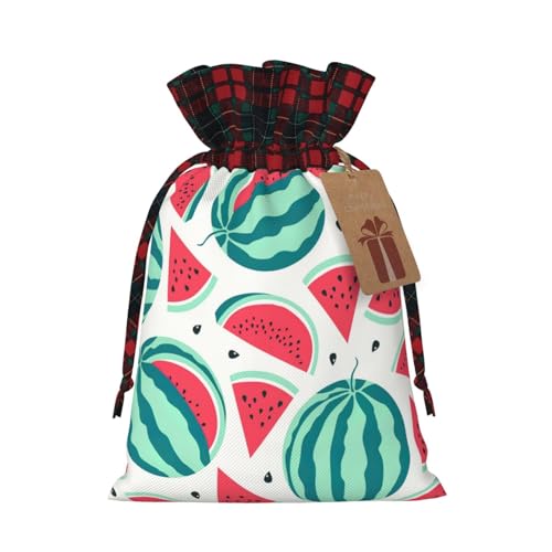 Luckily&Day Weihnachtliche Geschenktasche mit Kordelzug für Party, Festival, lustige, wiederverwendbare Leinentasche, 1 Stück, klein von Luckily&Day