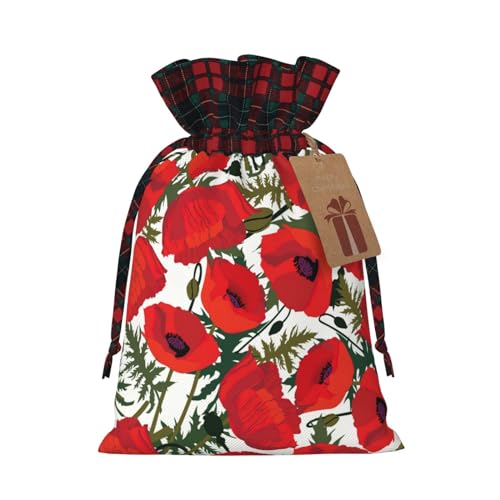 Luckily&Day Weihnachtliche Geschenktasche mit Kordelzug für Party, Festival, lustige, wiederverwendbare Leinentasche, 1 Stück, klein von Luckily&Day