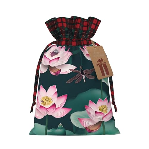 Luckily&Day Weihnachtliche Geschenktasche mit Kordelzug für Party, Geburtstag, lustige, wiederverwendbare Leinentasche, 1 Stück von Luckily&Day