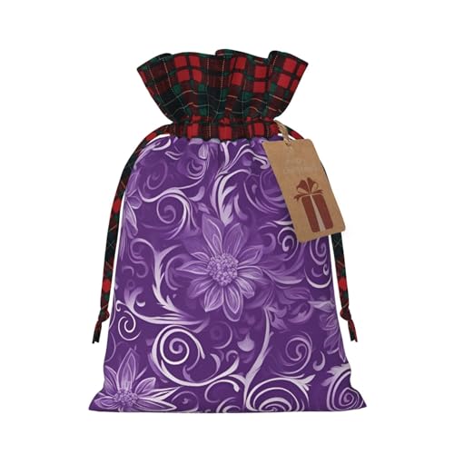 Luckily&Day Weihnachtliche Geschenktasche mit Kordelzug für Party, Geburtstag, lustige, wiederverwendbare Leinentasche, 1 Stück von Luckily&Day