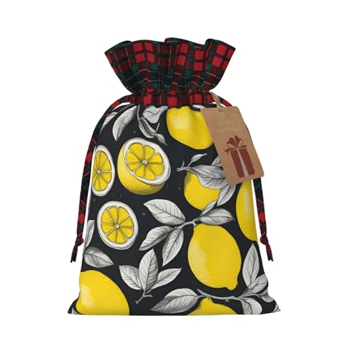 Luckily&Day Weihnachtliche Geschenktasche mit Kordelzug für Party, Geburtstag, lustige, wiederverwendbare Leinentasche, 1 Stück von Luckily&Day