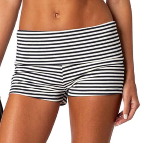Luckinbaby Mini-Shorts für Damen, umklappbar, hohe Taille, dehnbar, Yoga-Shorts, schmale Passform, niedliche Lounge-Shorts, Mikro-Hose, Lounge, schwarz, Mittel Luckinbaby Mini-Shorts für Damen, umklappbar, hohe Taille, dehnbar, Yoga-Shorts, schmale Passform, niedliche Lounge-Shorts, Mikro-Hose, Lounge, schwarz, Mittel von Luckinbaby