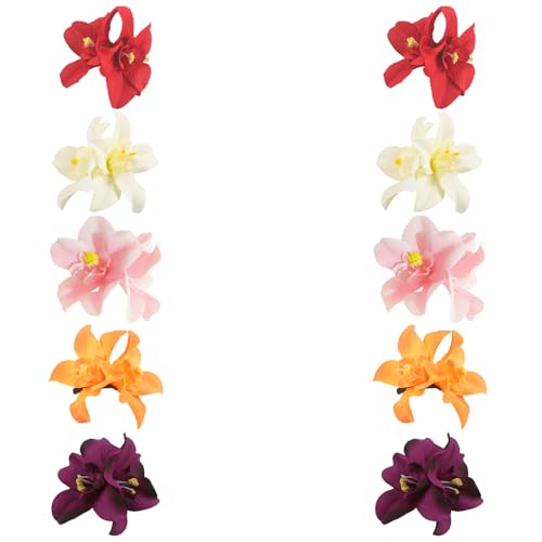 Luckious 10 Stück böhmische Kunstblumen-Haarspangen – lebendige Blumen-Accessoires für Frauen – ideal für Strandurlaub und Freizeitkleidung – stilvolle und farbenfrohe Haarnadeln für alltägliche von Luckious