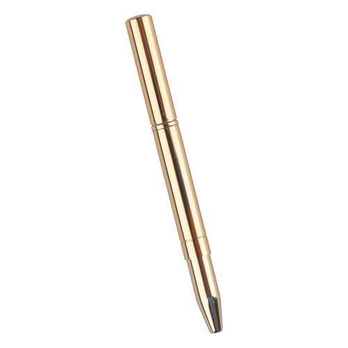 Luckious Einziehbarer doppelseitiger Lippenpinsel, vielseitiger Concealer- und Lippenstift-Applikator mit Kappe, tragbarer Mini-Lippenpinsel für Damen-Make-up-Taschen und Schminktisch, goldfarben von Luckious