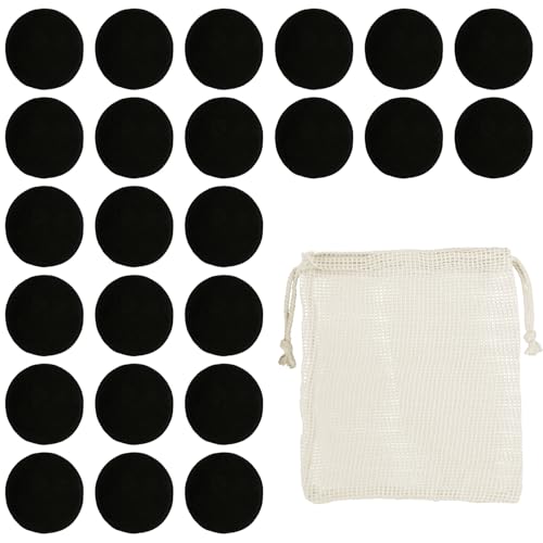 Luckious Make-up-Entferner-Pads aus Bambusfaser, wiederverwendbar, für sanfte Reinigung und Make-up-Entfernung, umweltfreundlich, tragbar und ideal für Schönheitsroutinen von Frauen, 24 Stück von Luckious