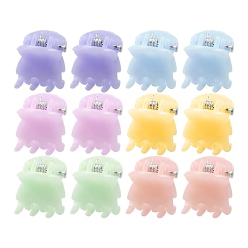 Luckious Mini-Haarklammern aus Kunststoff, für Mädchen und Frauen, Kaffee- oder Gelee-Farben, kleines Haar-Accessoire, 12 Stück von Luckious
