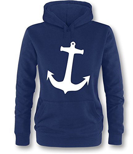 Luckja Anker Damen Hoodie Navy - Weiß in Größe L von Luckja