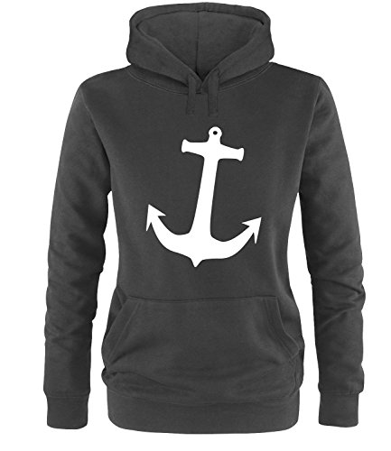 Luckja Anker Damen Hoodie Schwarz-Weiss Grösse XL von Luckja