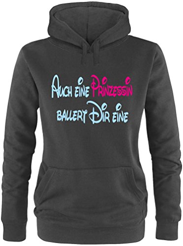 Luckja Auch eine Prinzessin ballert dir eine Damen Hoodie von Luckja