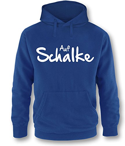 Luckja Auf Schalke Herren Hoodie Royal - Weiß in Größe XL von Luckja