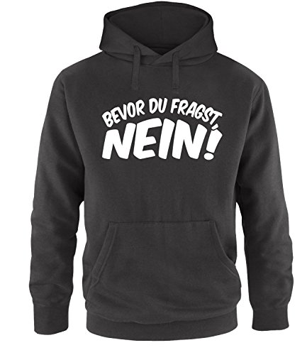 Luckja Bevor du fragst Nein Herren Hoodie Schwarz-Weiss Grösse XXL von Luckja