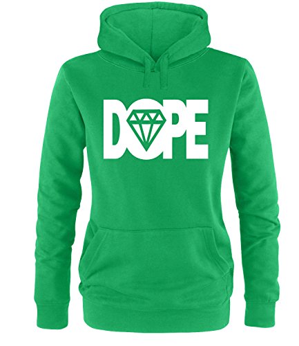 Luckja Dope Damen Hoodie Grün-Weiss Grösse L von Luckja