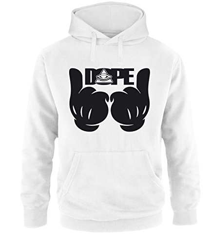 Luckja Dope Finger Herren Hoodie Weiss-Schwarz Grösse M von Luckja