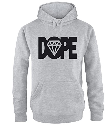 Luckja Dope Herren Hoodie, Grau/Schwarz, S von Luckja