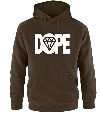 Luckja Dope Herren Hoodie Braun-Weiss Grösse XL von Luckja