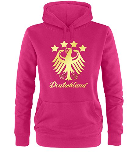 Luckja EM 2016 Deutschland Fanshirt Gold Edition M 01 Damen Hoodie von Luckja