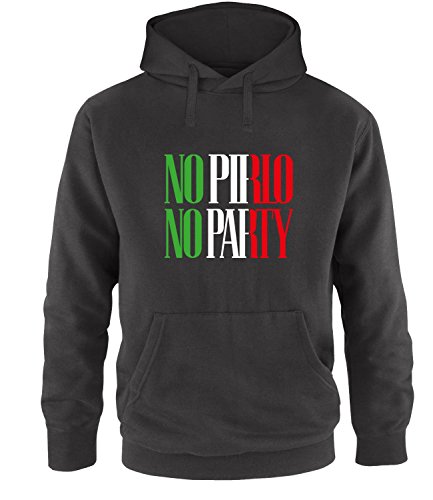 Luckja EM 2016 Trikot Italien Fanshirt No Pirlo No Party EM03 Herren Hoodie von Luckja