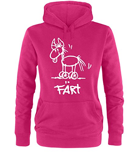 Luckja Färt Damen Hoodie Fuchsia-Weiss Grösse XL von Luckja