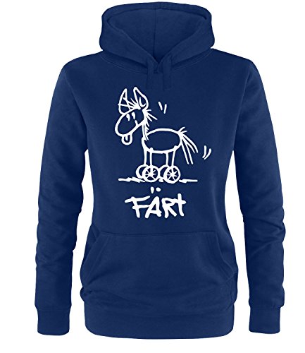 Luckja Färt Damen Hoodie Navy-Weiss Grösse S von Luckja
