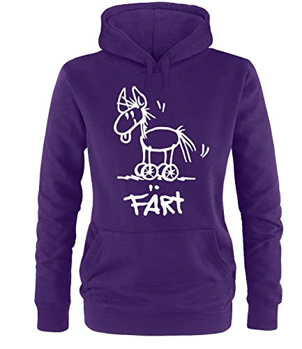 Luckja Färt Damen Hoodie Violett-Weiss Grösse M von Luckja