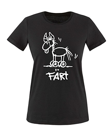 Luckja Färt Damen T-Shirt Schwarz-Weiss Grösse XXL von Luckja