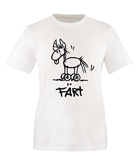 Luckja Färt Herren T-Shirt Weiss-Schwarz Grösse XXL von Luckja