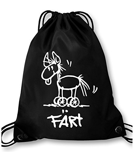 Luckja Färt Turnbeutel Sportbeutel Tasche Schwarz-Weiss von Luckja