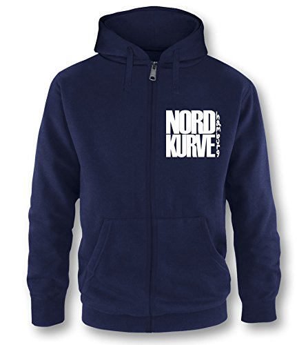 Luckja Hamburg Nordkurve Zip Hoodie Jacke Herren Navy-Weiss Grösse M von Luckja