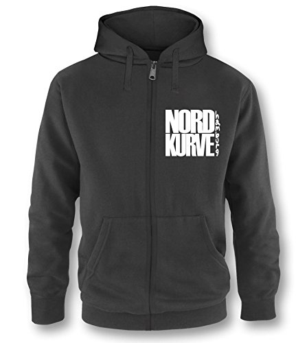 Luckja Hamburg Nordkurve Zip Hoodie Jacke Herren Schwarz-Weiss Grösse XXL von Luckja