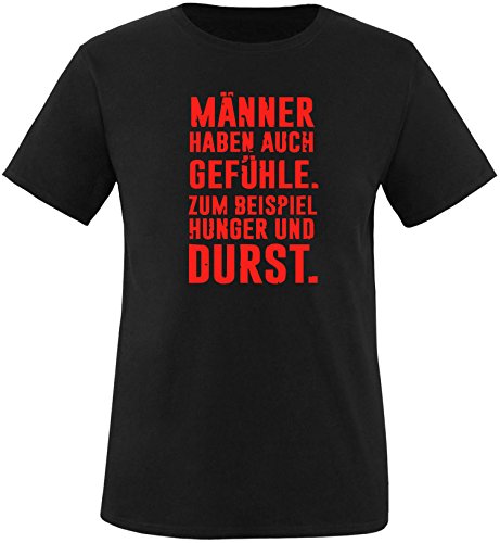 Luckja Männer haben auch Gefühle ! Zum Beispiel Hunger und Durst Herren Rundhals T-Shirt von Luckja