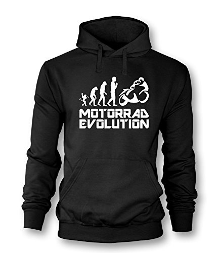Luckja Motorrad Evolution Herren Hoodie Schwarz-Weiss Grösse XL von Luckja