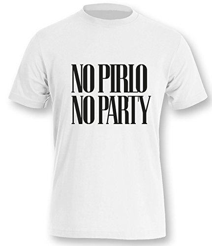 Luckja No Pirlo No Party Herren T-Shirt Weiss-Schwarz Grösse XL von Luckja