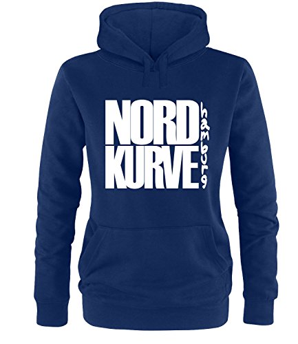 Luckja Nordkurve Hamburg Damen Hoodie, Navy / Bunt, M von Luckja